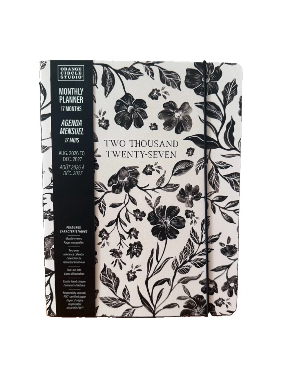 2026-2027 Monthly Planner 17 month Planner Orange Circle Studio Black & White